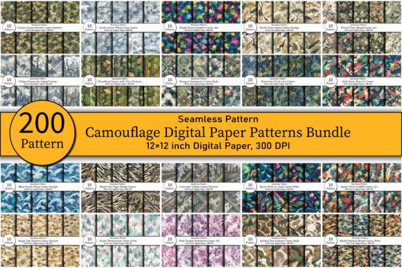 200 Camouflage Digital Paper Patterns