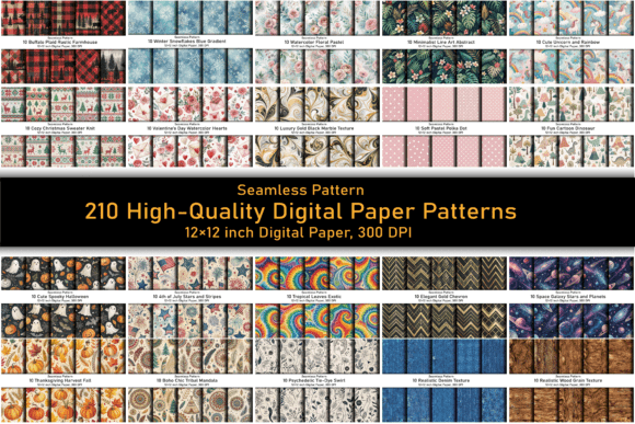 210 High-Quality Digital Paper Patterns