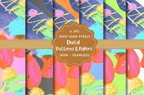 Artsy Abstract Digital Paper Patterns
