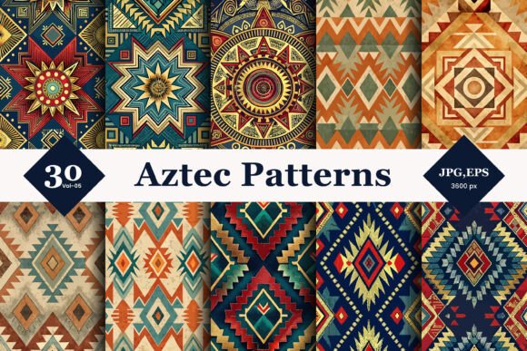 Aztec Style Seamless Patterns 05