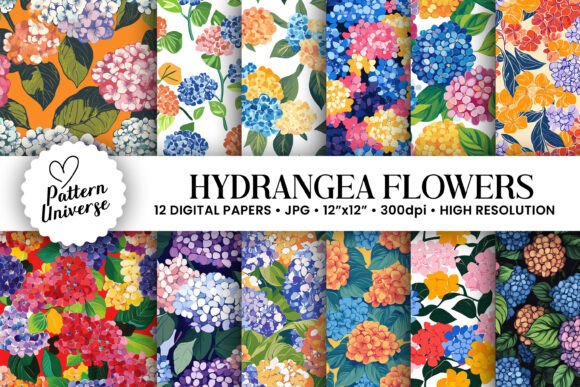 Colorful Hydrangea Flowers Patterns