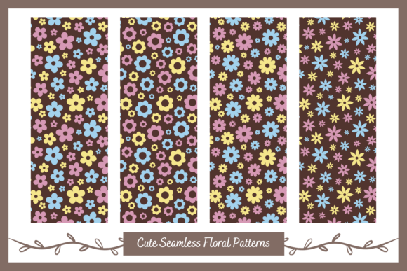 Cute Digital Papers with Floral Patterns
