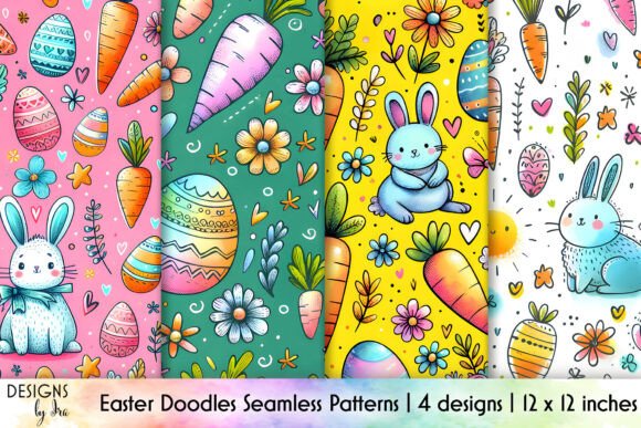Cute Easter Patterns, Easter Doodles PNG: A Delightful Collection for Creative Projects