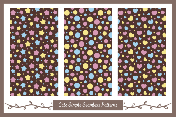 Cute Simple Dot Heart Star Patterns