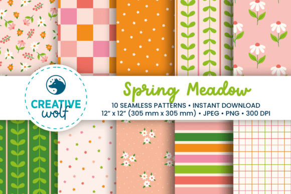 Elevating Digital Design Workflows with Spring Meadow Digital Seamless Patterns