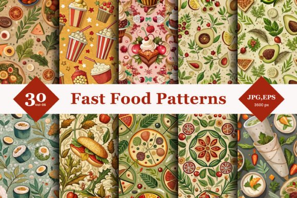 Fast Food Seamless Patterns 06: Strategic Visual Assets for Brand Engagement