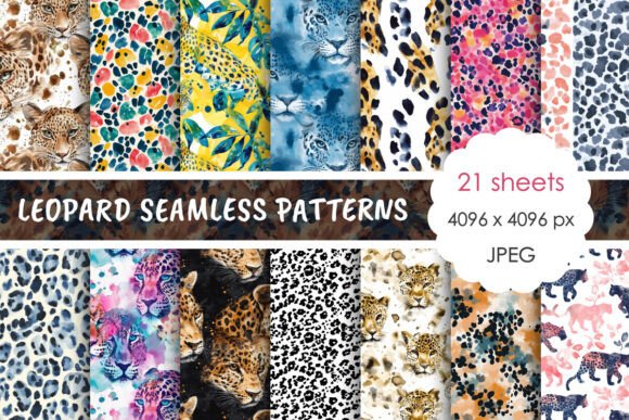 Leopard Seamless Patterns Bundle