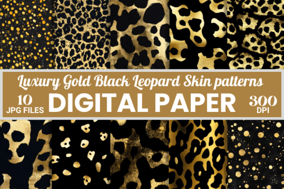 Luxury Gold Black Leopard Skin Patterns
