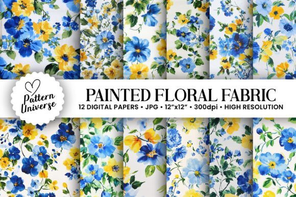 Painted Floral Fabric Seamless Patterns