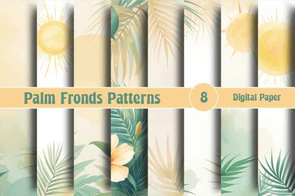 Palm Fronds Digital Paper Patterns: Elevating Creative Projects with High-Resolution Texture