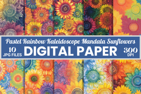 Pastel Kaleidoscope Sunflowers Patterns