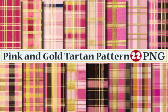 Pink and Gold Tartan Patterns