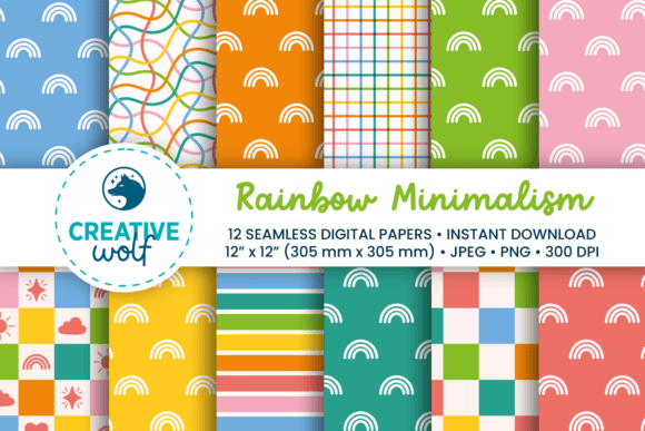 Rainbow Minimalism - Seamless Patterns