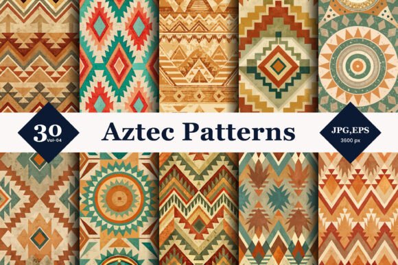 Revitalize Your Creative Projects with Aztec Style Seamless Patterns 04