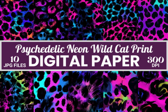 Strategic Application of Psychedelic Neon Wild Cat Print Patterns in Modern Digital Design
