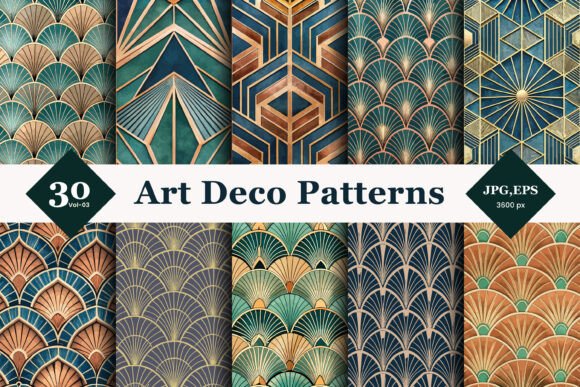 The Timeless Appeal of Art Deco Style Seamless Patterns 03 for Modern Design Projects