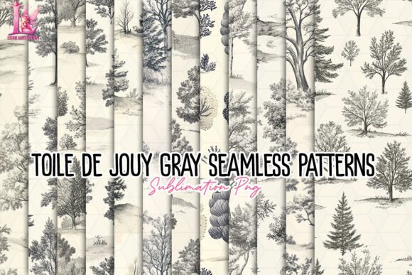 Toile De Jouy Gray Seamless Patterns: Elevating Your Design Projects with Timeless Elegance